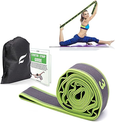 Banda de resistencia al ejercicio, alta elasticidad, 9 bucles, correa de estiramiento de yoga, ideal para músculos tonificados, bailarines,