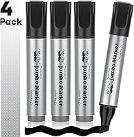 Vista 2 de Mr. Pen - Marcadores permanentes jumbo, paquete de 4, punta de cincel, negro, grueso, grande, punta ancha