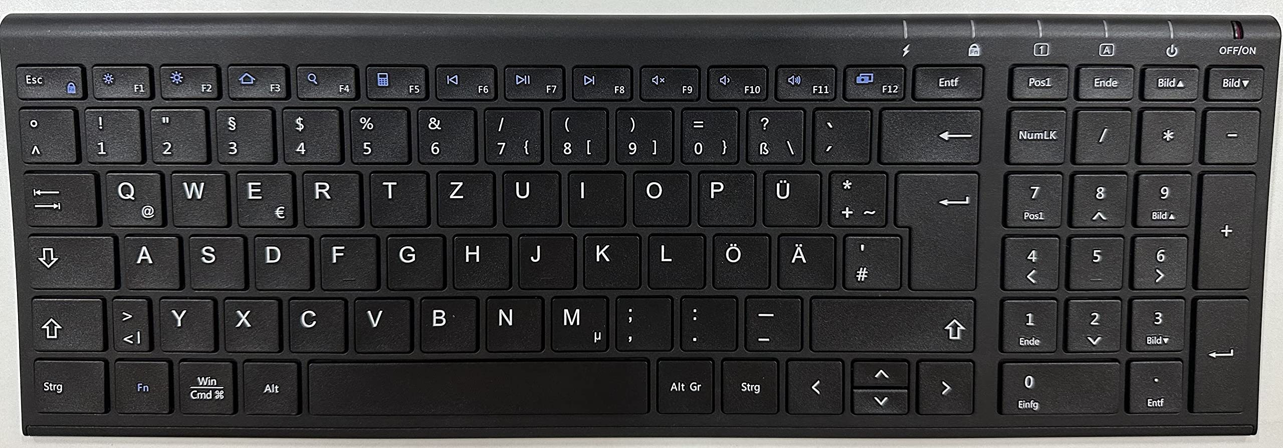 iclever 2.4G Set de teclado y ratón inalámbricos de aluminio QWERTZ para computadora, computadora de escritorio, PC, computadora portátil, Surface, Smart TV y Windows 10, 8, 7 y Vista XP Negro