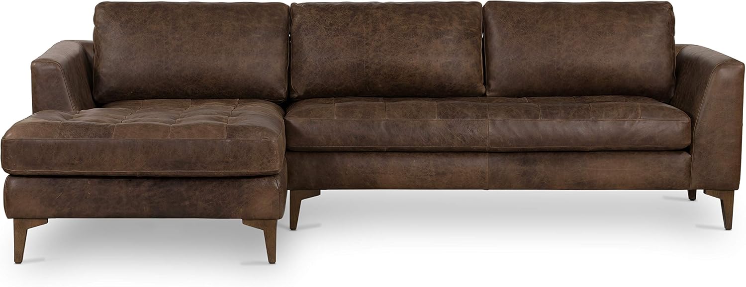 POLY & BARK Calle Furniture, 114 inches, Brown Stone and Walnut Legs Home & Kitchen