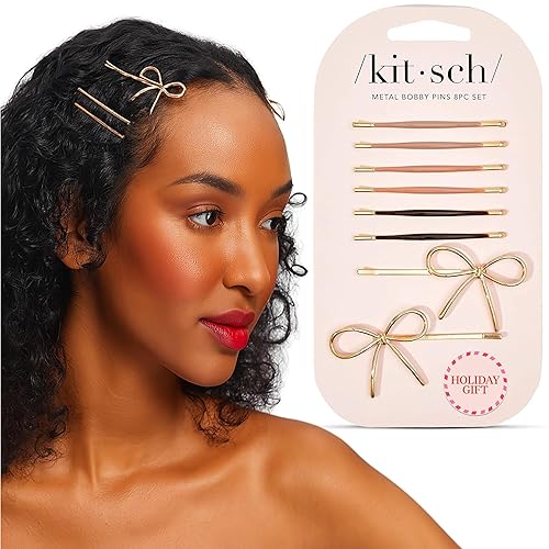Kitsch Metal Hair Bobby Pins, 8 Count Barrettes for Women,