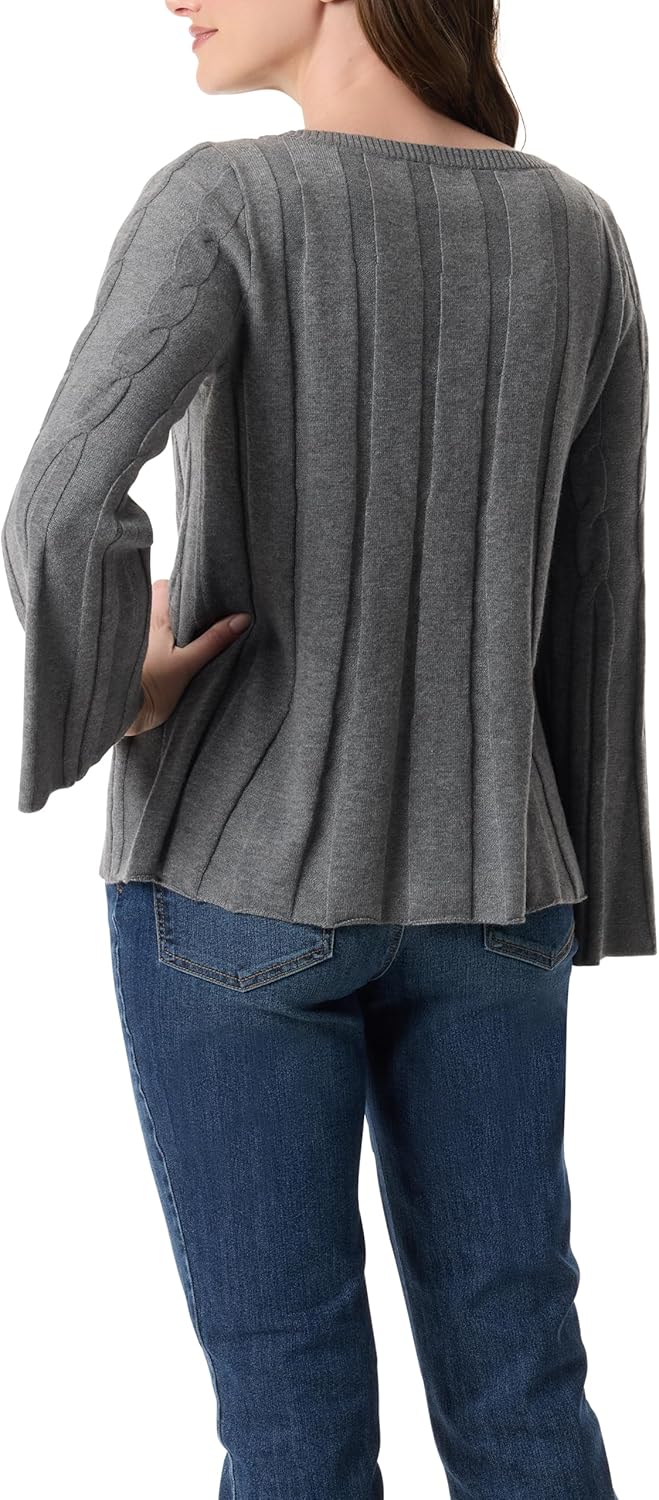 Gloria Vanderbilt Womens Maren Boat Neck Cable Sweater Pullover Standard - Image 3