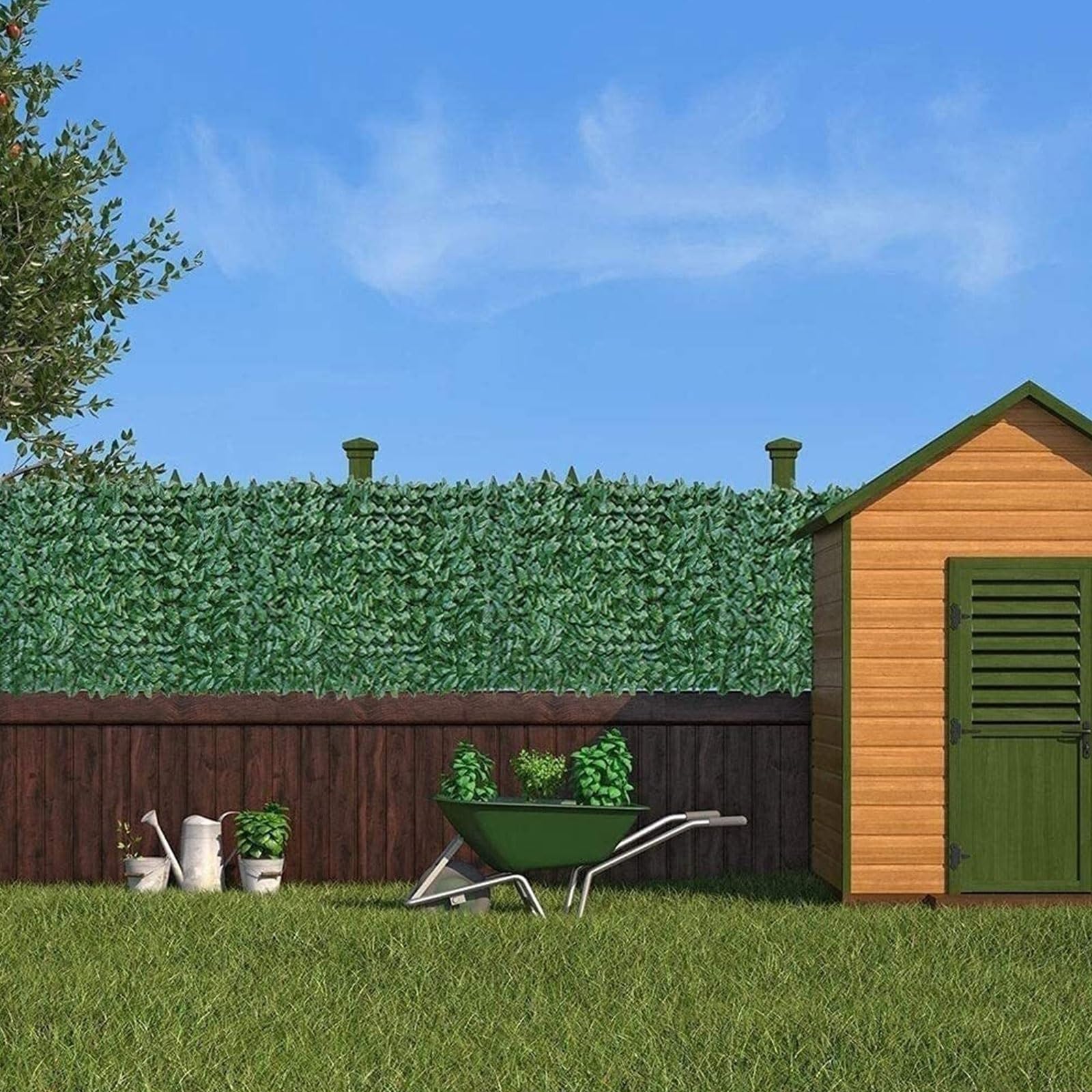 YCOLX Seto Artificial Ocultación, Hiedra Artificial Anti-UV Valla de Privacidad para la Protección de la Privacidad del Hogar Balcón Jardín(1x6m)