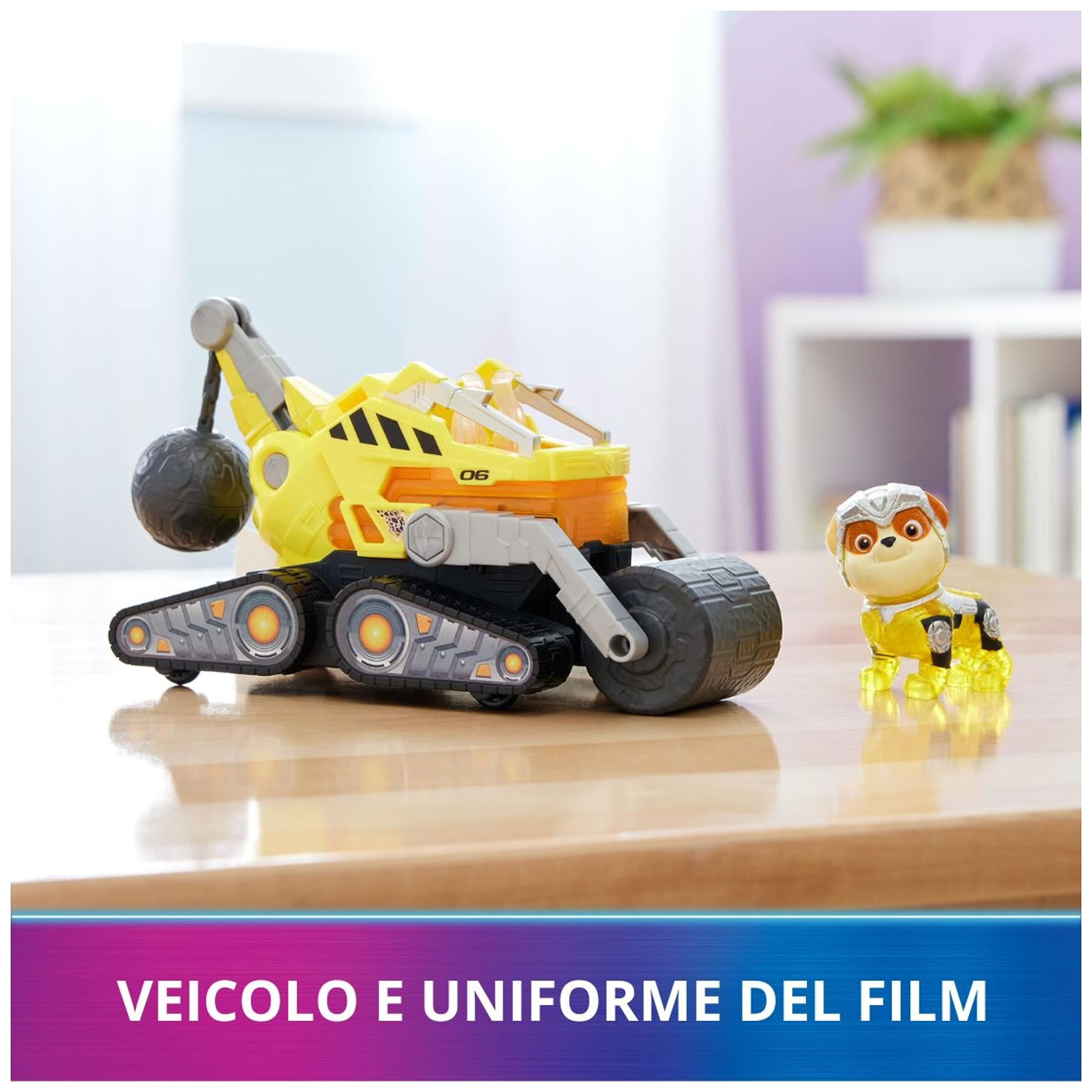 Paw Patrol, Bulldozer di Rubble Tematizzato Il Super Film, con Luci e Suoni, Giochi per Bambini e Bambine, 3+ Anni