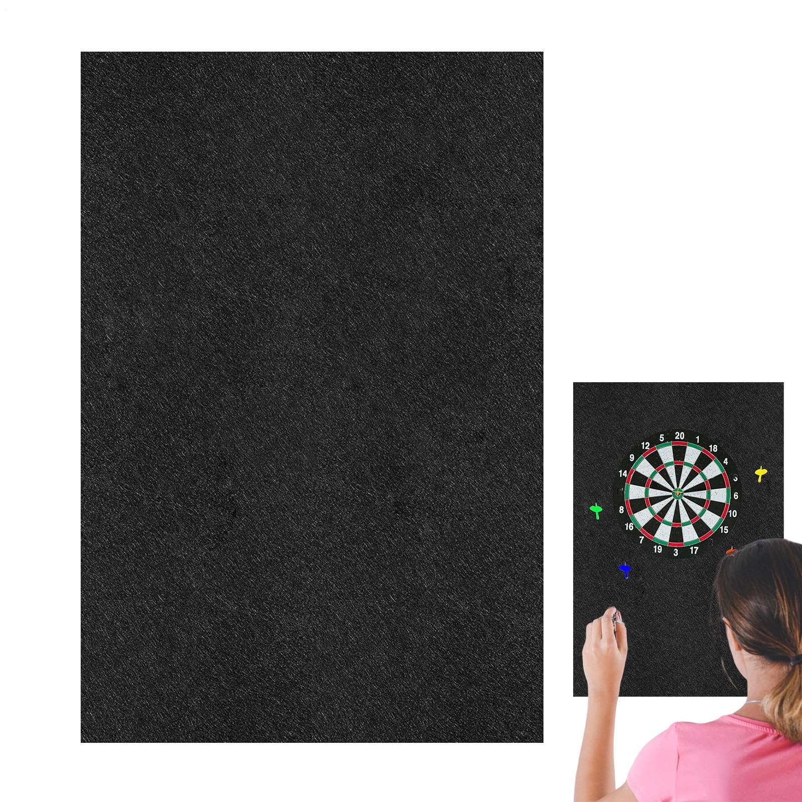 Protège-Murs pour Fléchettes | Protection Pliante de Jeu de Fléchettes - Grande Noire d'Arrière-Plan pour Salle de Classe Bureau Garage Extérieur