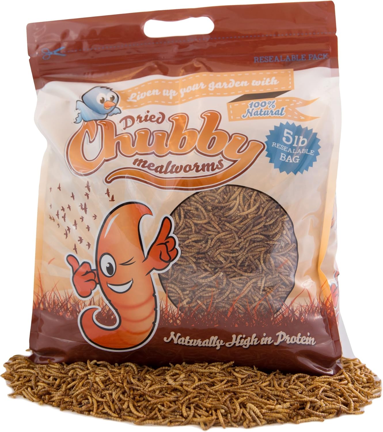 5 Lbs / 2.26Kg Chubby Dried Mealworms for Wild Birds etc. Approx