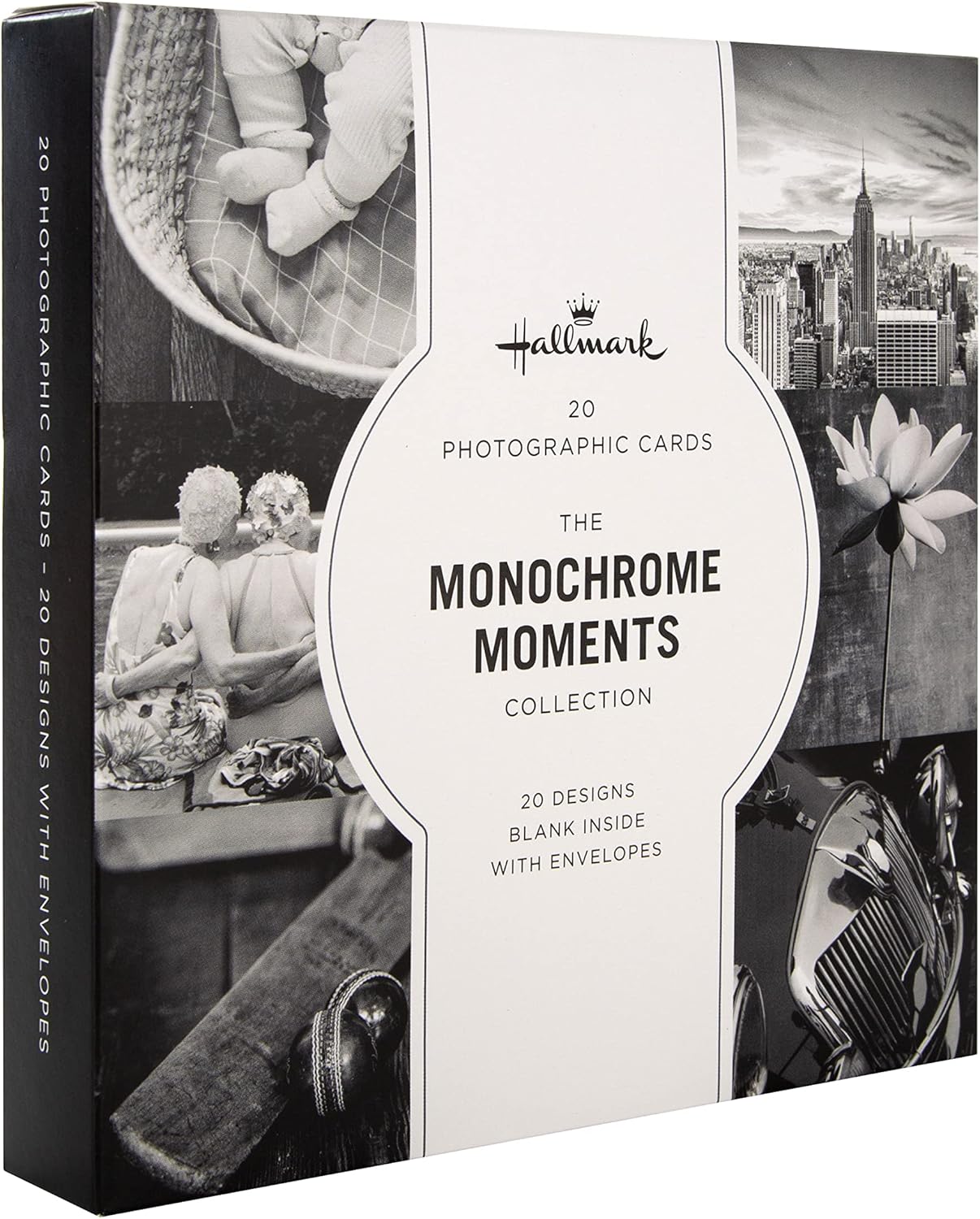 Hallmark Gallery Blank Cards - Multipack of 20 in 20 Monochrome Photographic Designs