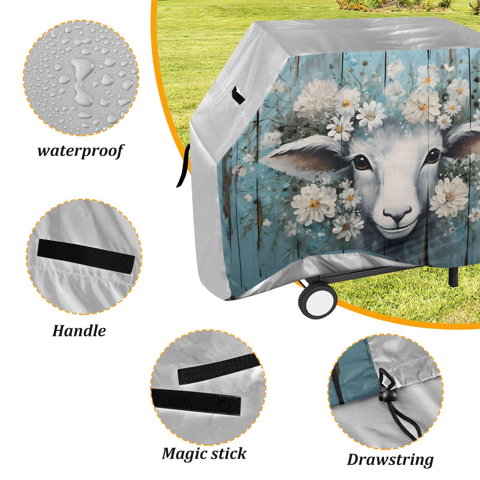 Sheep A - Copertura per barbecue, impermeabile, resistente, per esterni