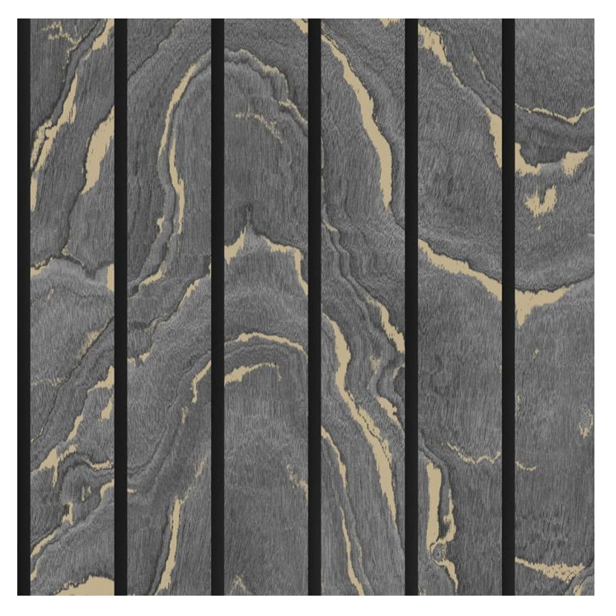 Woodgrain Panel Wallpaper Charcoal Muriva 193503 5060802624342