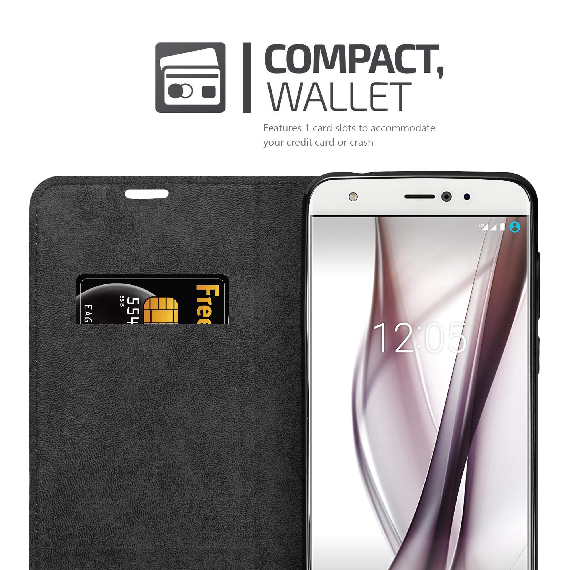 Cadorabo Custodia Portafoglio Per BQ Aquaris X2, Rosso Mela, Con Slot Carte, Chiusura Magnetica E Funzione Stand