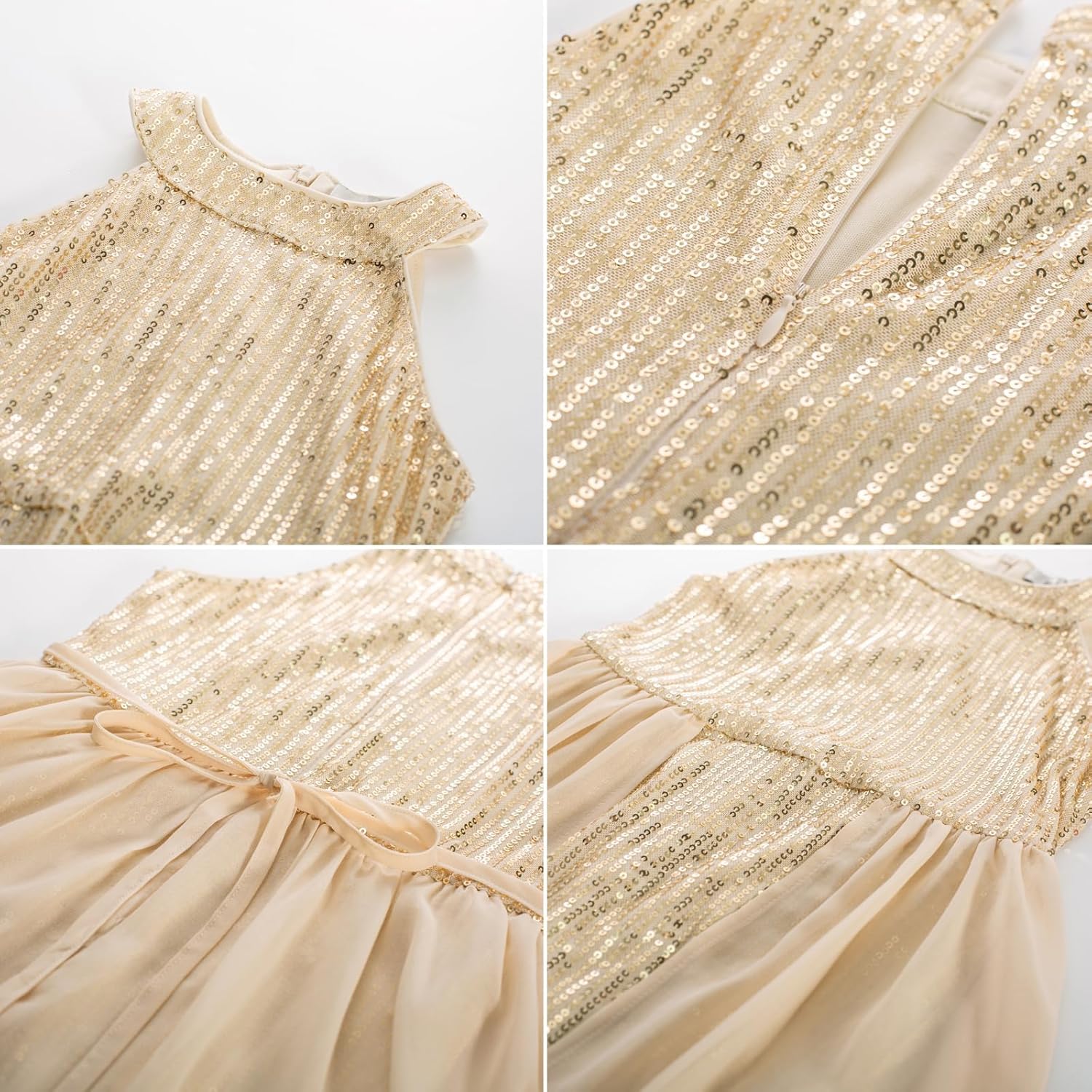 GRACE KARIN Girls Halter Neck Sequin Dress 6-14Y Kids Fancy Formal Party Christmas Sparkly Pageant Birthday Dresses - Image 4