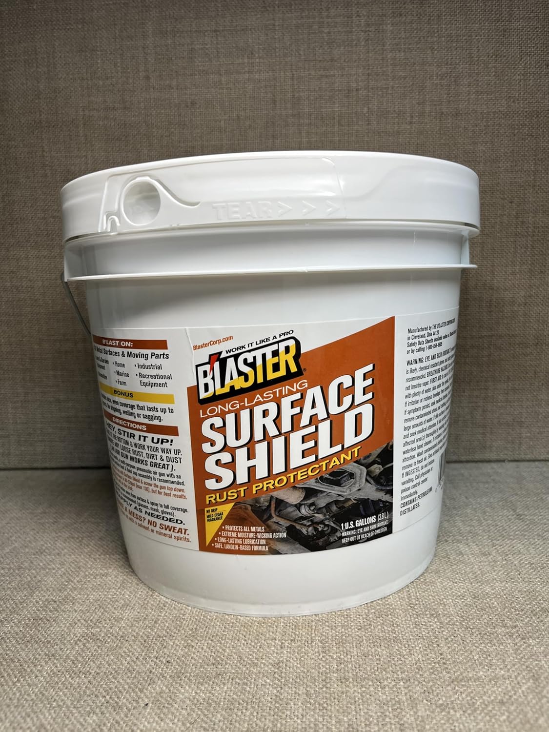 Gallon PB Blaster Surface Shield, Standard Undercoating Spray Gun, and 2 White Quart Bottles