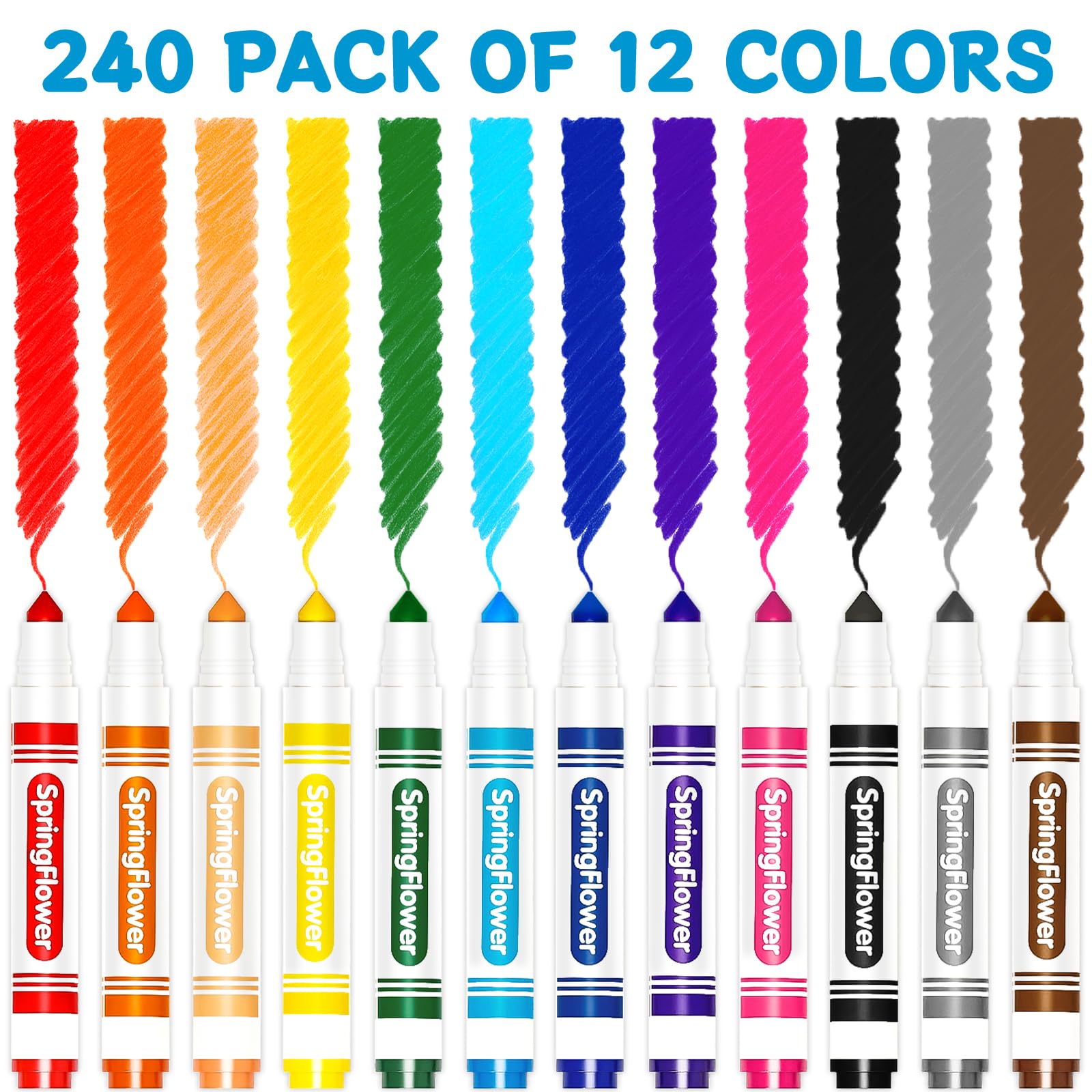 240 Washable Markers for Kids - Fine Tip Art Supplies -2