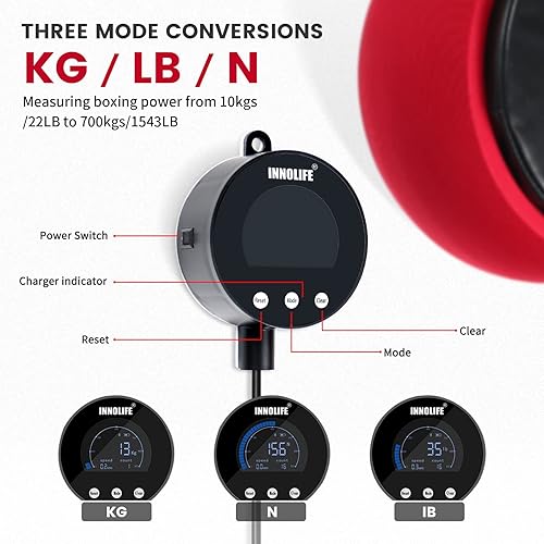 Miniatura 6 de Innolife Boxing Force Measurement Device,Professional Boxing Dynamometer with Punching Pad for Boxing Enthusiast-Force Withstand 1543 Lbs