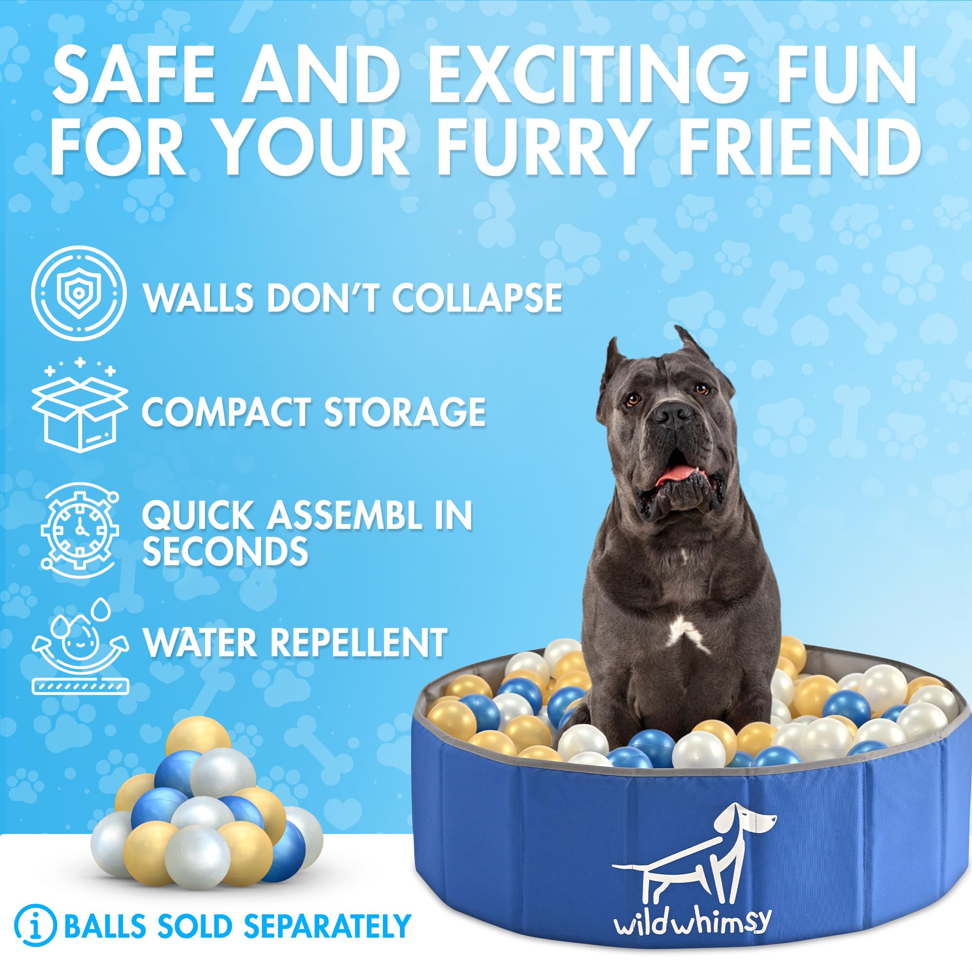 Amazon | Wild Whimsy Dog Ball Pit - コンボパック 32インチ 小型
