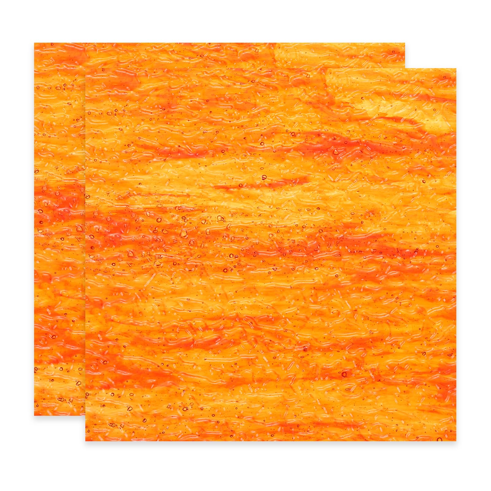 PATIKIL 4 x 4 Inch Transparent Stained Glass Sheets, 2 Sheets Mosaic Glass Variety Pack Tiles for Art Supplies Crafts Projects, Red Gradient Waves