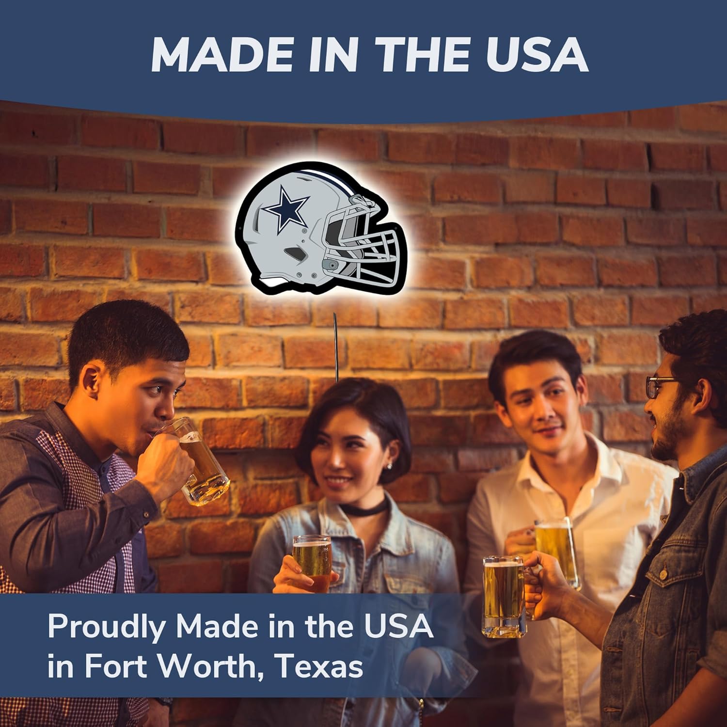 Evergreen NFL Dallas Cowboys Ultra-Thin LED Light Wall Sign Décor | Full Size Replica Helmet | - 19.5 x 15 Inches | Made in the USA - Image 5