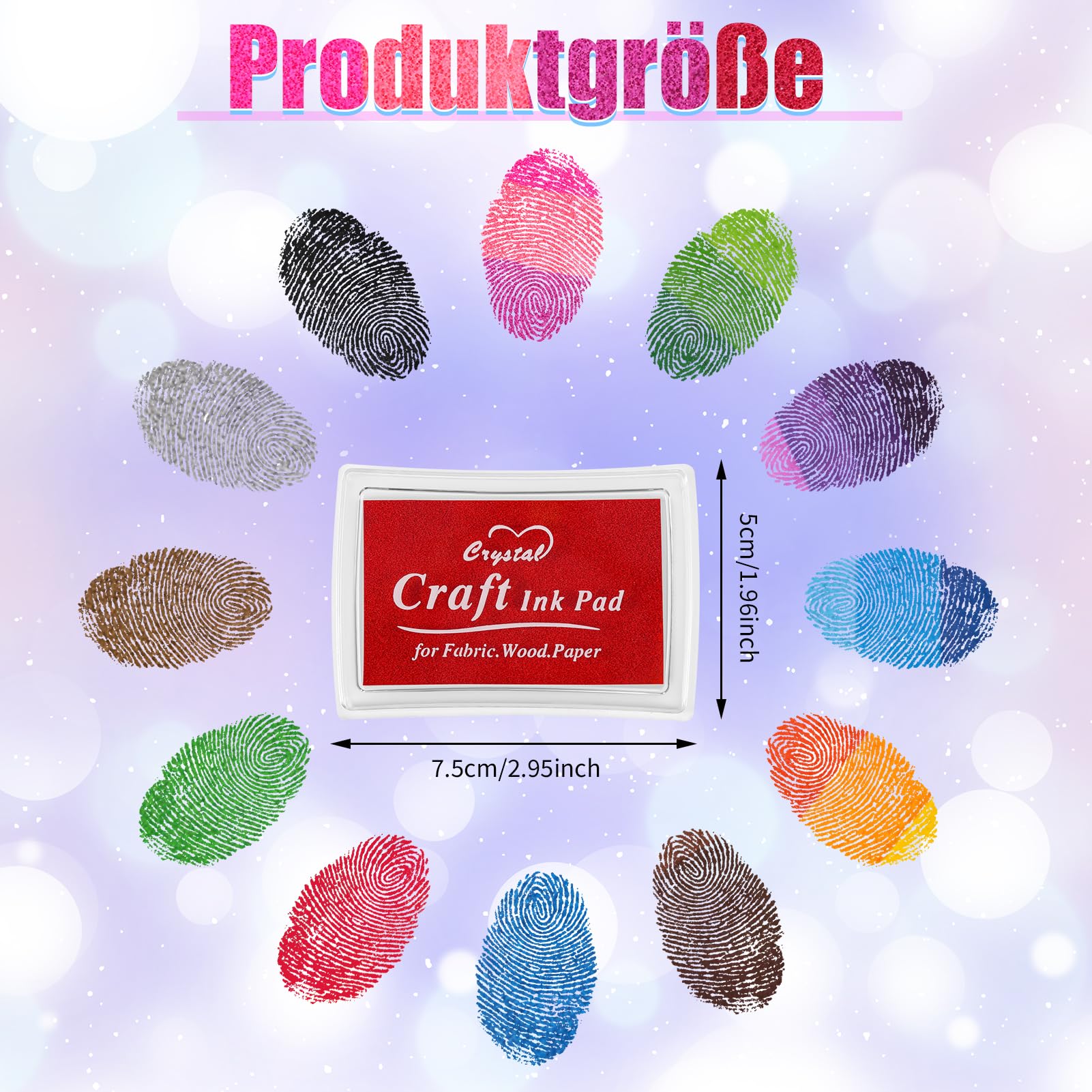 Set Di 6 Timbri Colorati Per Bambini, Atossici E Lavabili, 7,5x5,5 Cm, Per Pittura Con Impronte E Scrapbooking