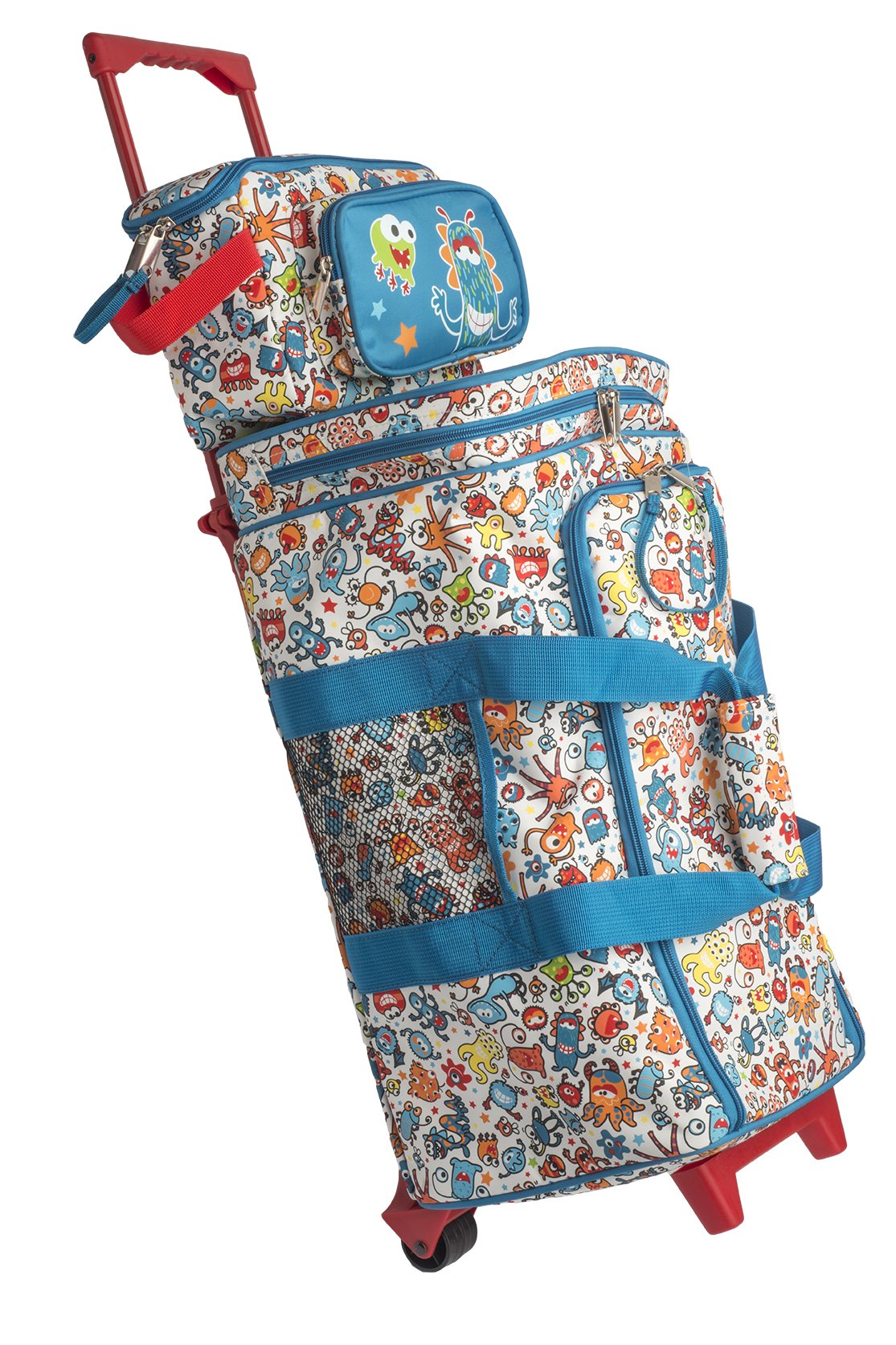 CARITAN Little Monsters walizka na kółkach bagaż dla dzieci 52 cm 35 litrów niebieski 59508
