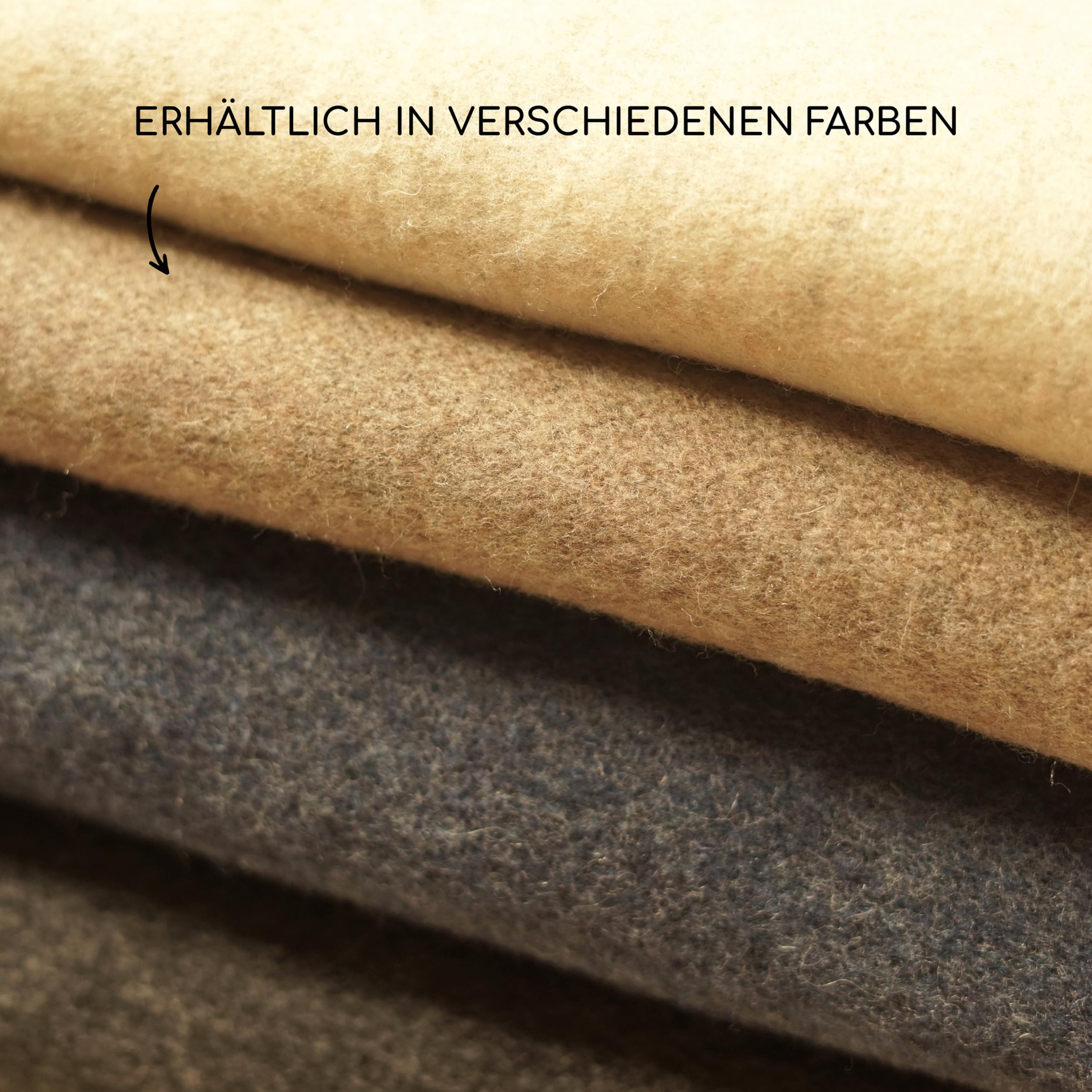 Wolldecke für Sommer aus 100% Reiner Bio-Lammwolle | leicht & weich | Made in Germany | 130x190 cm | Double-face Optik – Taupe