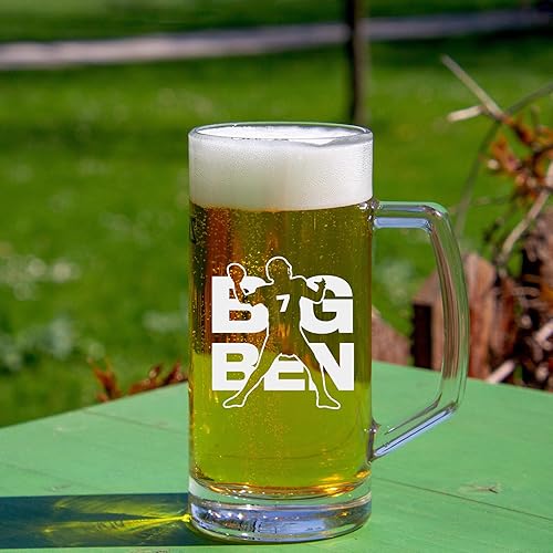 Miniatura 3 de Hat Shark Taza de cerveza gigante grabada con láser, 28 onzas, jarra de cerveza  Jugador atlético de deportes de fútbol (Mayfield #6)