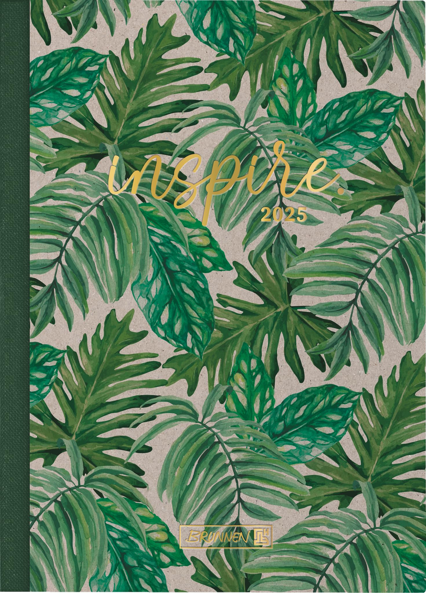 BRUNNEN Pocket Diary Model 731 (2025) "inspire", 2 Pages = 1 Week, A6, 144 Pages, Graphic Cover, Green