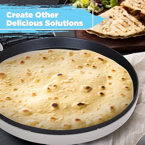 Miniatura 3 de Courant Máquina para hacer pizzas de 12 pulgadas, platos antiadherentes con mango frío al tacto y máquina de calzone, horno eléctrico de encimera