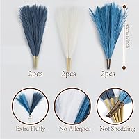 Vista 58 de Decoración de hierba de las pampas, 6 tallos de 18 pulgadas de hierba pomposa, arreglo floral pequeño y relleno de jarrón para decoración bohemia