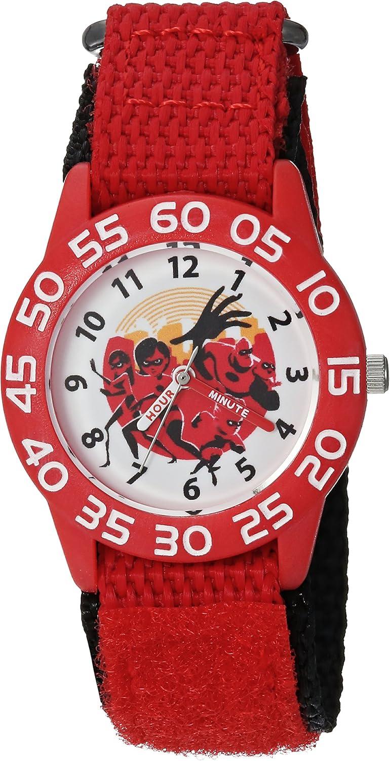 Disney Kids' Plastic Time Teacher Analog Quartz Nylon Strap Watch