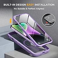 Vista 879 de Miracase - Funda magnética para iPhone 13 Pro Max de 6.7 pulgadas (compatible con MagSafe), transparente, completo, protector de pantalla de vidrio