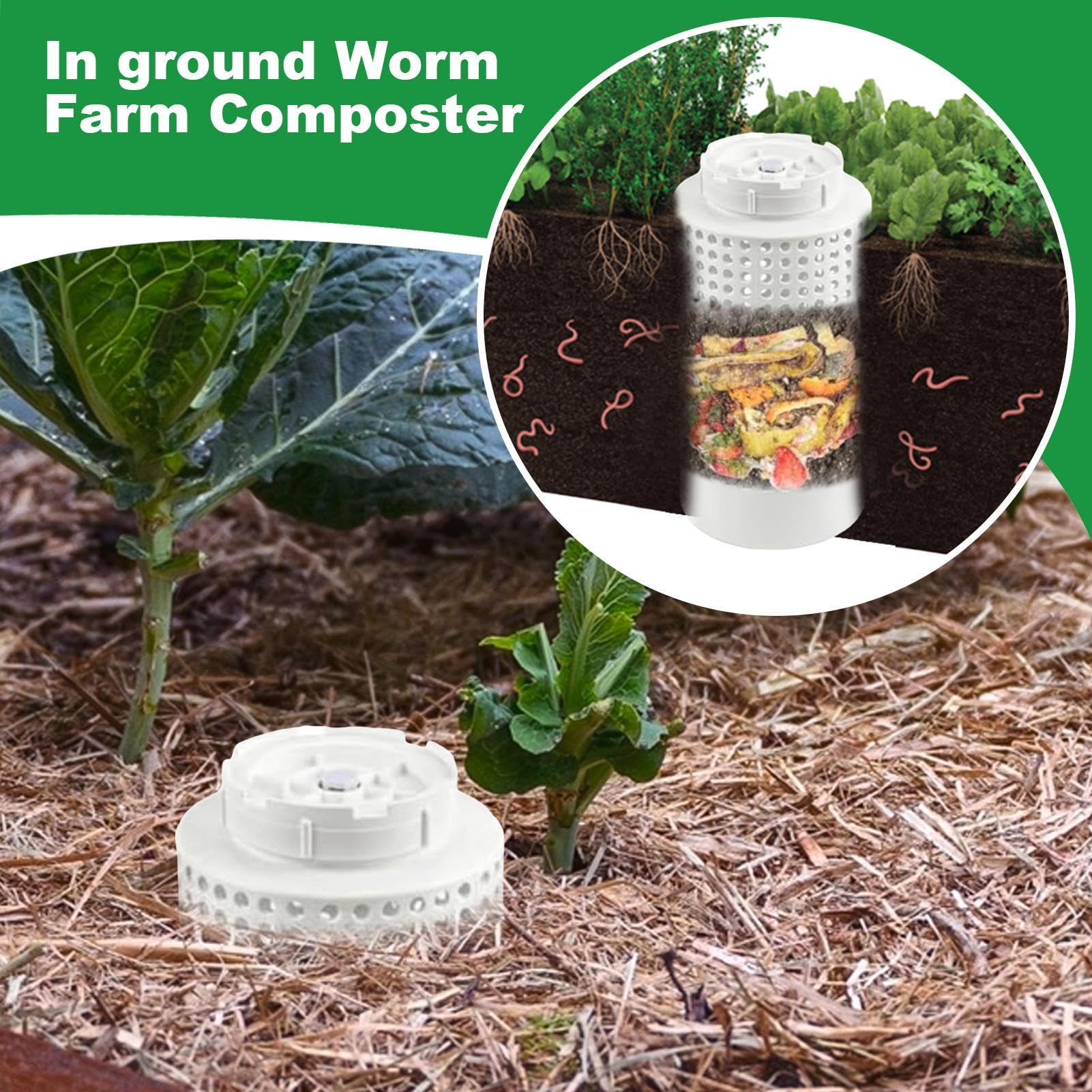 Compostador para lombrices de tierra, cubo de compost para tierra, ahorra espacio, regula la humedad, reciclaje orgánico, enriquecimiento del suelo, residuos de cocina, vida sostenible