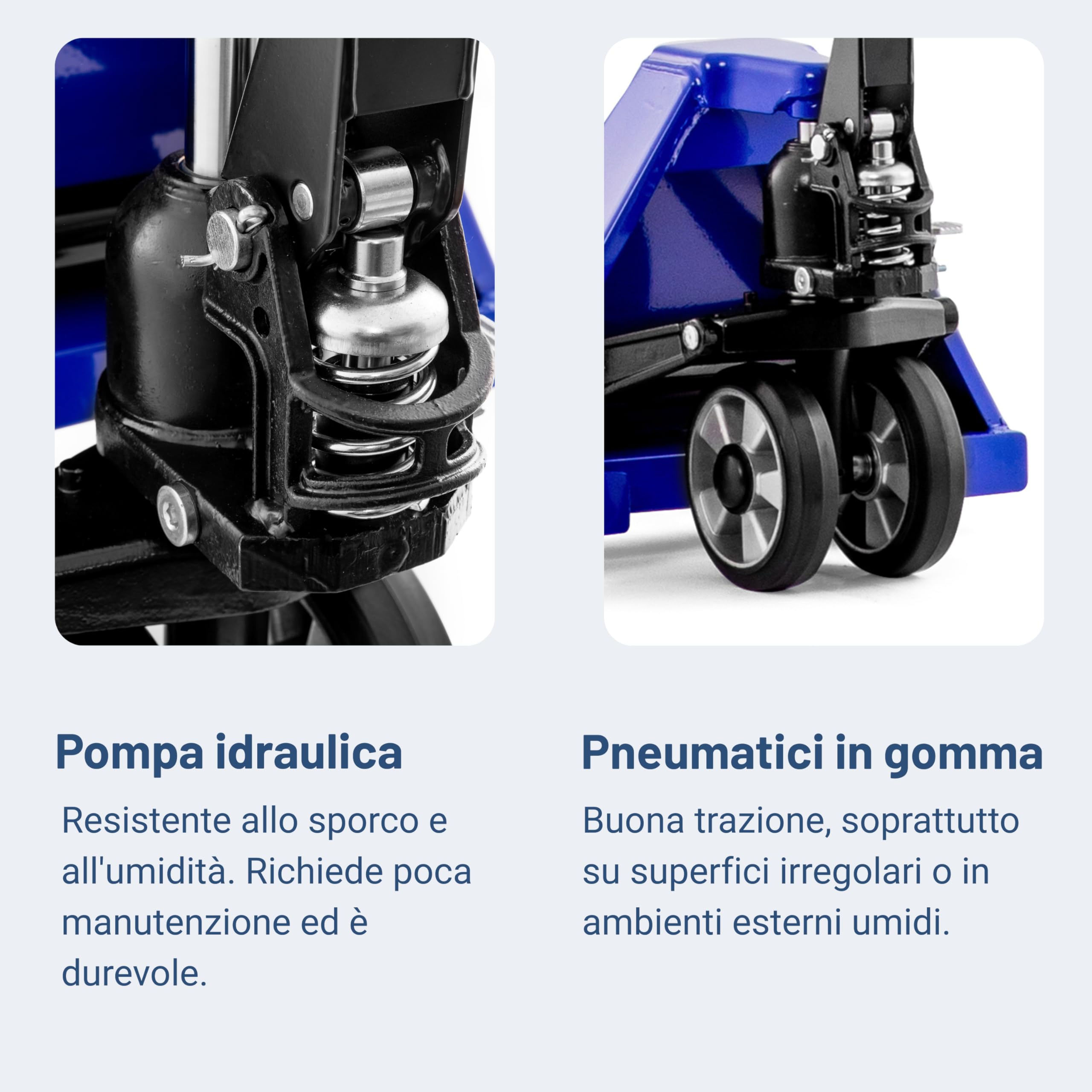 Pallit Transpallet manuale FIVE-R | portata 2500 kg | lunghezza delle forche 1150 mm | ruote in gomma | carello elevatore