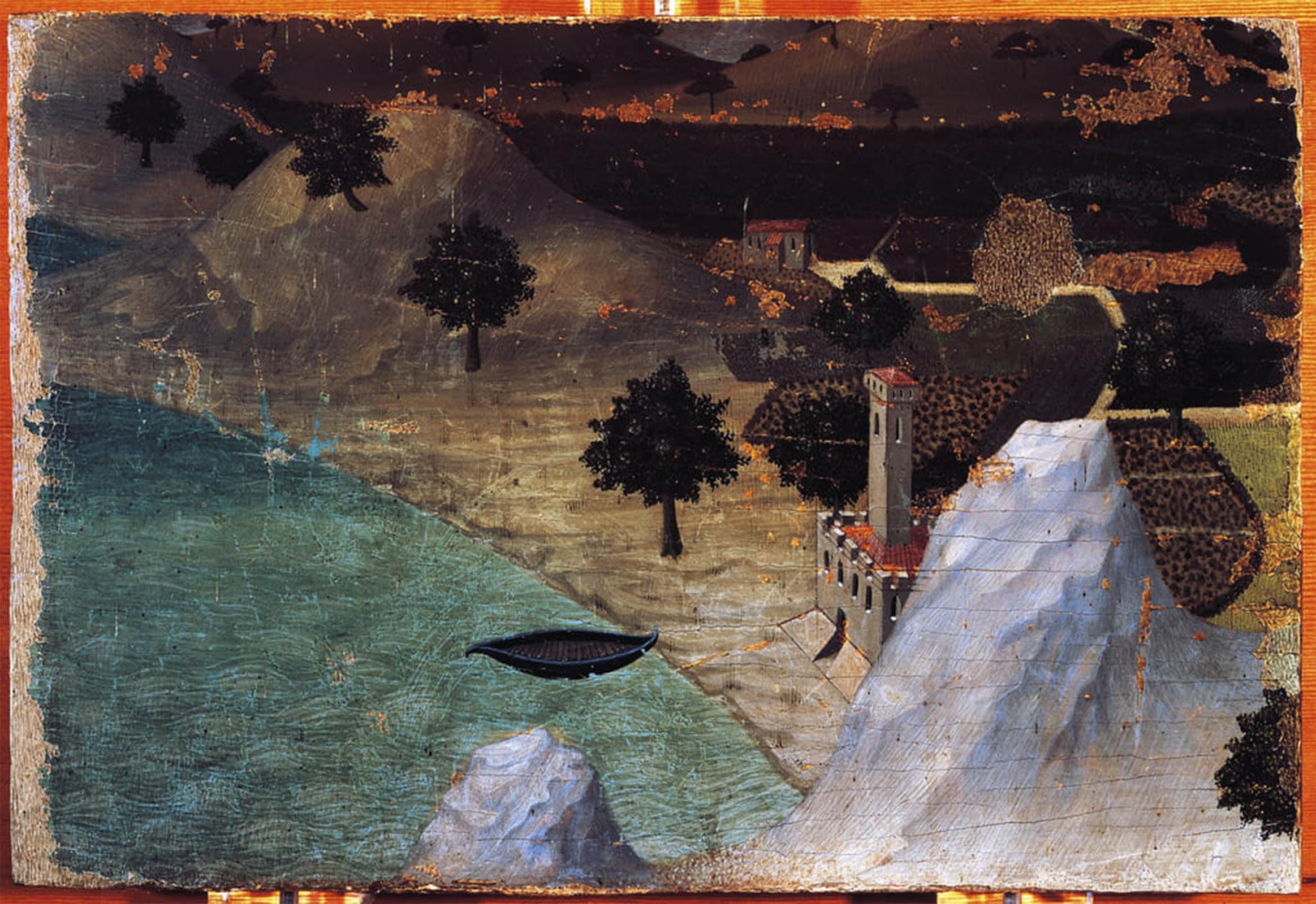 ARTXLXXBN Famous Print Painting Colorful Art Print Castle by Ambrogio Lorenzetti Canvas Art Decorations for Home Decor 60x90cm