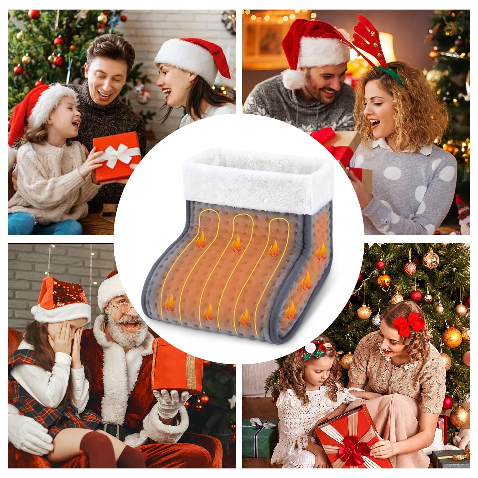 Biutee Chauffe-pieds électrique, chauffe pied 10 Niveaux de Température 30-60 ℃ et Minuterie 45/90/120 min, Doublure Intérieure Lavable 90 W, Jusqu'à la Pointure 44 Gris Foncé