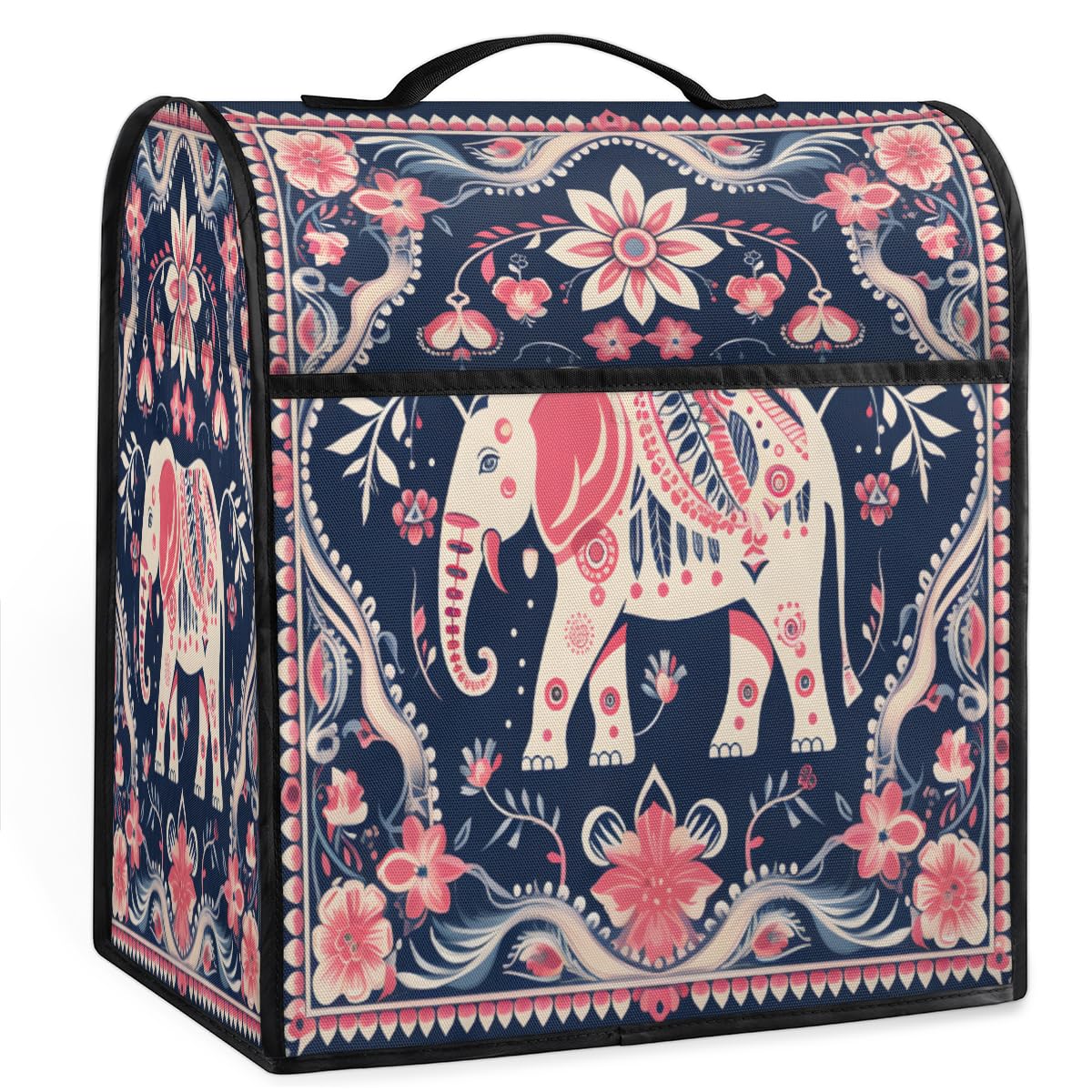 Coffee Maker Cover Bohemia Elephant Pattern Kitchen Appliance Covers Small Appliance Covers Blender Cover Juicer Cover Dust Covers for Kitchen Appliances with Top Handle and Pockets,Washable,C848