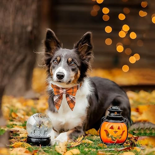 Miniatura 3 de ADOGGYGO Collar de otoño para perro con lazo, collar de lazo para perro de Acción de Gracias, collar ajustable de algodón naranja con moño, collares