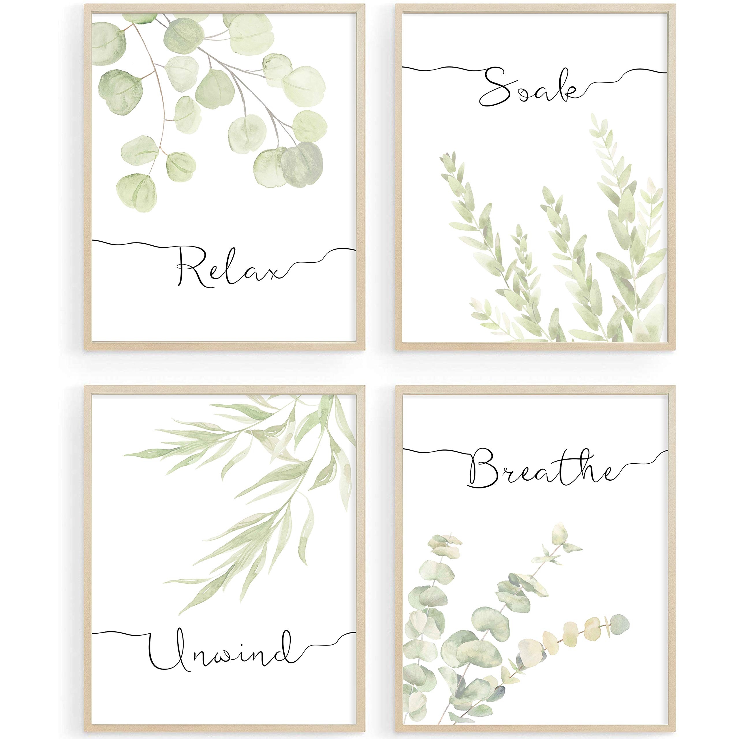 Buy Botanical Bathroom Decor, Relax Soak Unwind Breathe Wall Painting