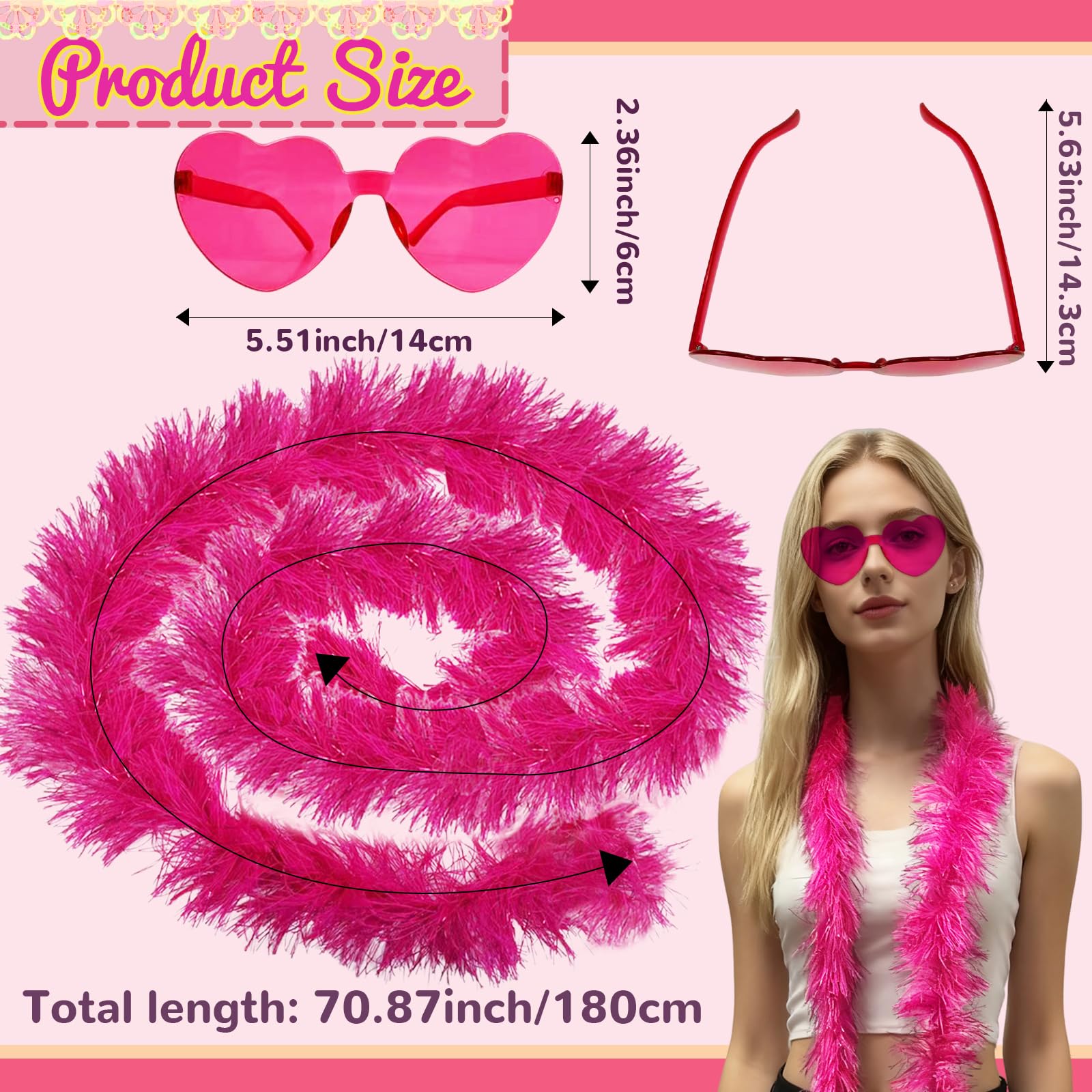 12Pcs Colorful Fancy Dress Feather Boa Set - Image 4