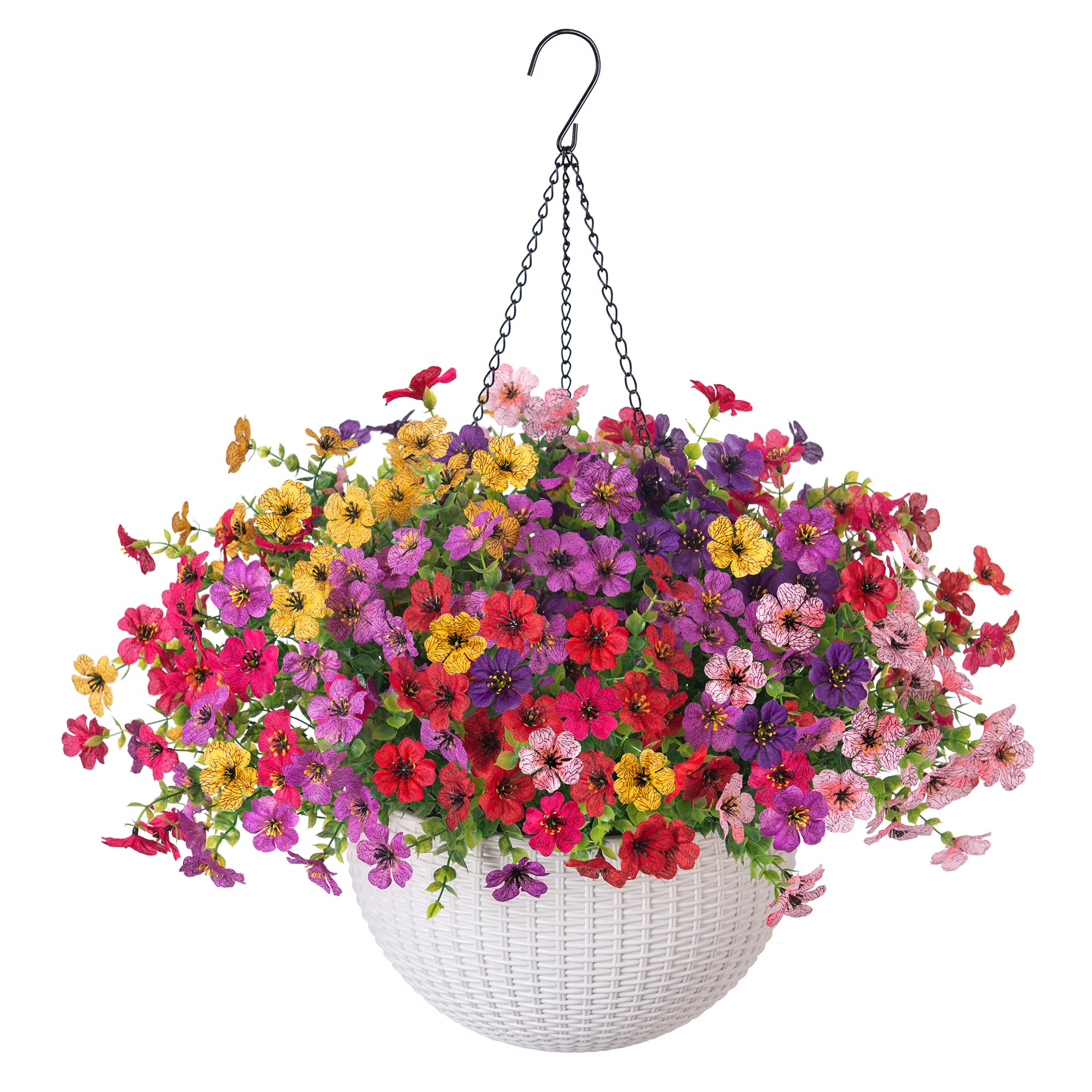 HyeFlora Artificial Daisy Hanging Basket