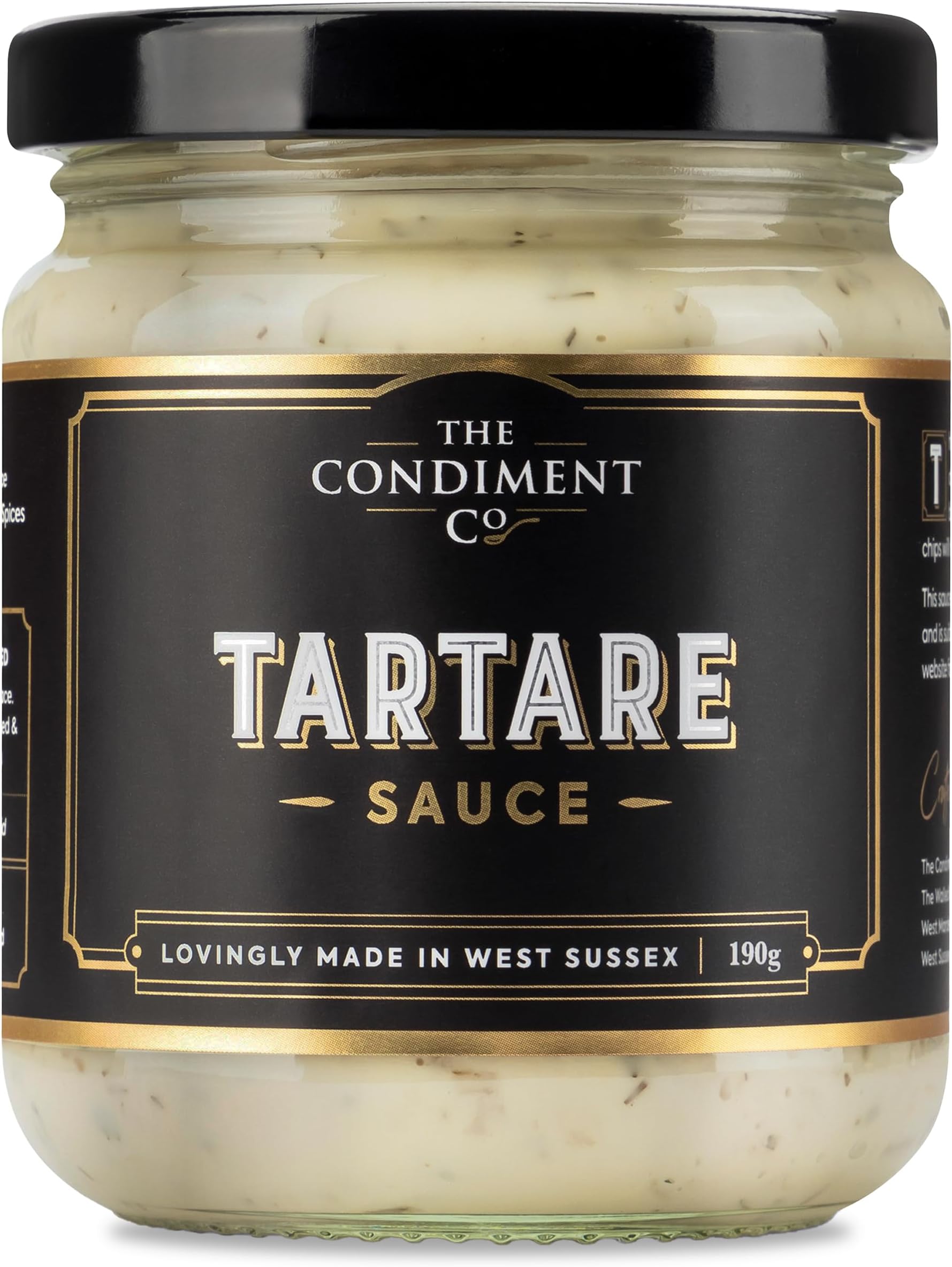 The Condiment Company Tartare Sauce 190g, Use As Fish Sauce for Battered Fish, Cod, Haddock, Seafood Cakes, Fresh, Creamy Sea Food Condiment