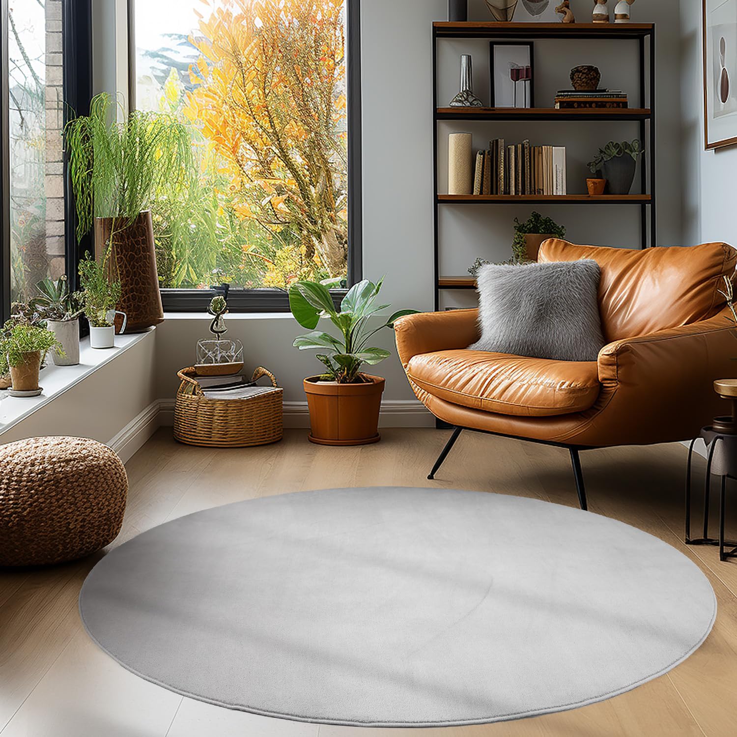 HomebyHome Waschbarer Teppich Kurzflor Modern Einfarbig Weich rutschfest Maschinenwaschbar Pflegeleicht für Wohnzimmer Schlafzimmer Flur Esszimmer