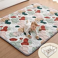 Vista 16 de Blissful Diary Alfombras de Juego para Bebés para el Piso, Alfombra de Pañal de 50x50, Almohadilla de Espuma con Acolchado Grueso para Bebés y Niños
