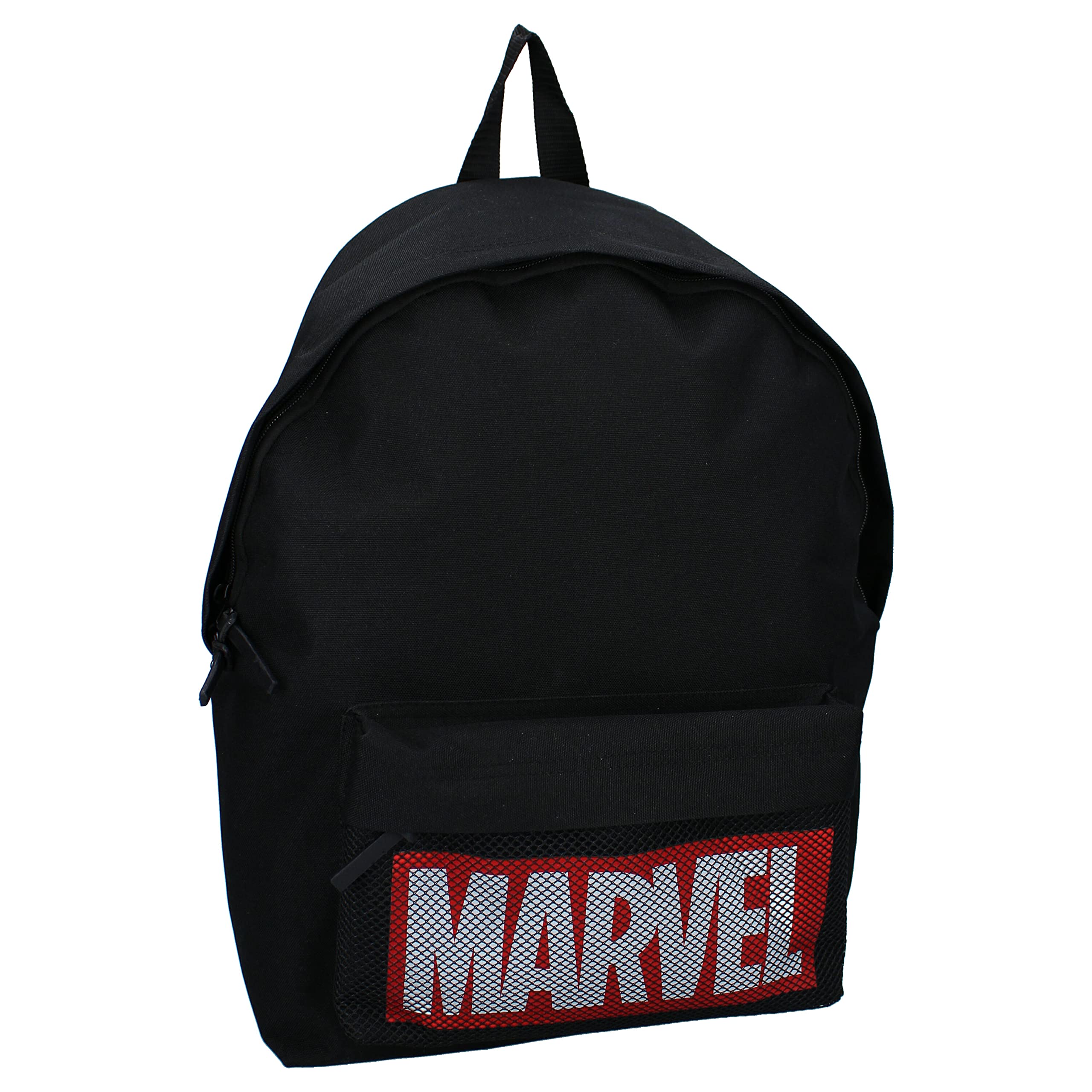 Sac à dos Marvel ergonomique ajustable noir et bleu marine pour jeune aventurier