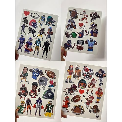 Miniatura 3 de 50 tatuajes temporales de fútbol americano, calcomanías de fútbol americano, fanáticos del deporte, adolescentes, niños, niñas, regalo de fútbol,