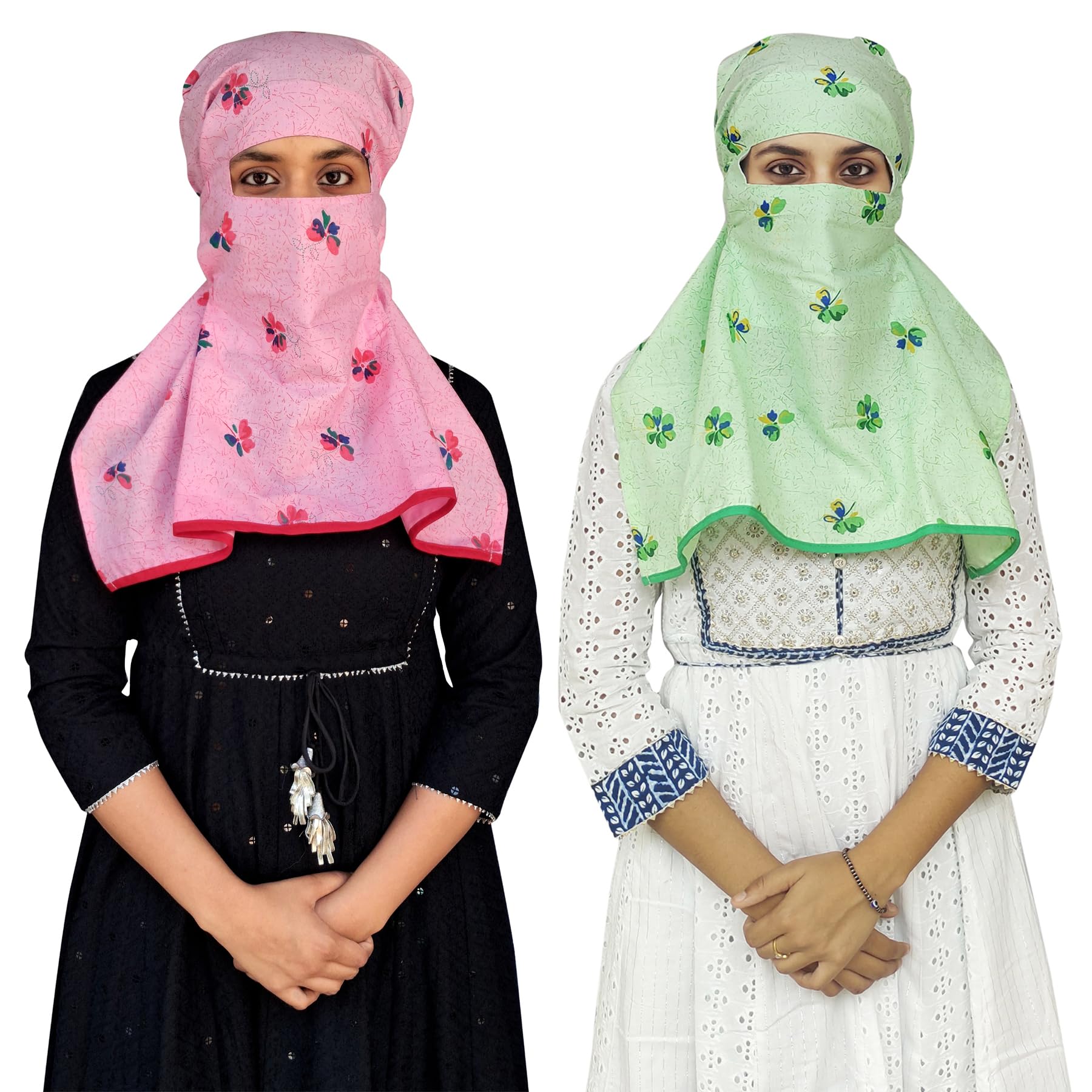 Cotton Export quality scarf mask Women Hijab for 12 yrs. and above,2 piece-image-28