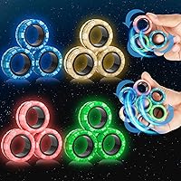 Vista 8 de 12Pcs Magnetic Rings Fidget Toys Pack, Magnets Finger Spinner for ADHD Stress Relief, Tire Style Magical Fidget Rings for Training Relieves Autism