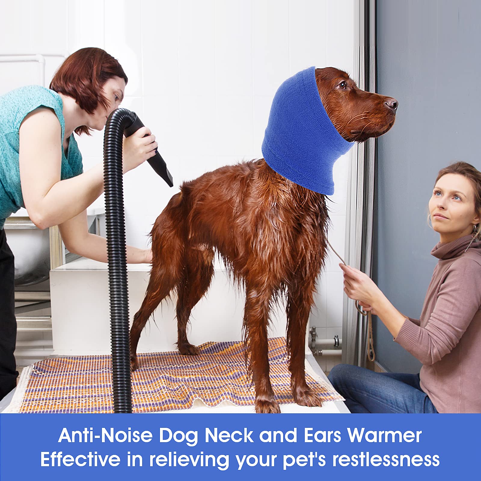 Honden-snood, oorbeschermers voor honden gehoorbescherming voor hond, hoodie voor hond, hals- en oorwarmer, geluidsbescherming voor huisdieren, snood voor honden en katten, paars, S