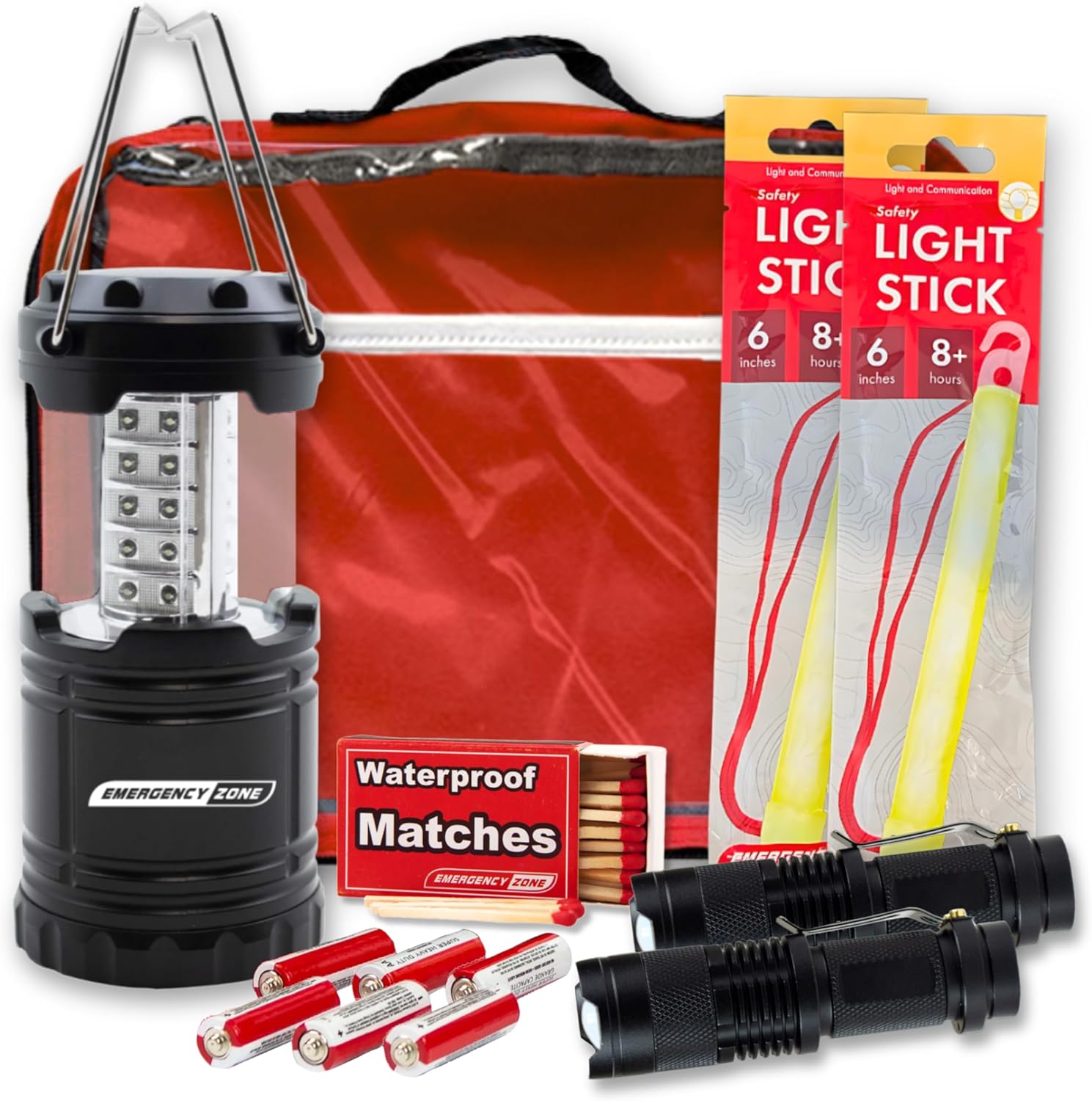 Emergency Zone Power Outage Emergency Kit - Items to Provide Light in Durable Nylon Pouch