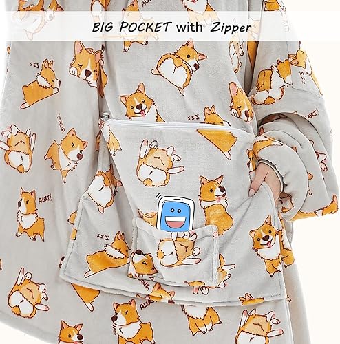 Miniatura 4 de Homemate Manta plegable con capucha para adultos, patrones cortados y divertidos, sudadera con capucha de gran tamaño para mujeres y hombres, regalo