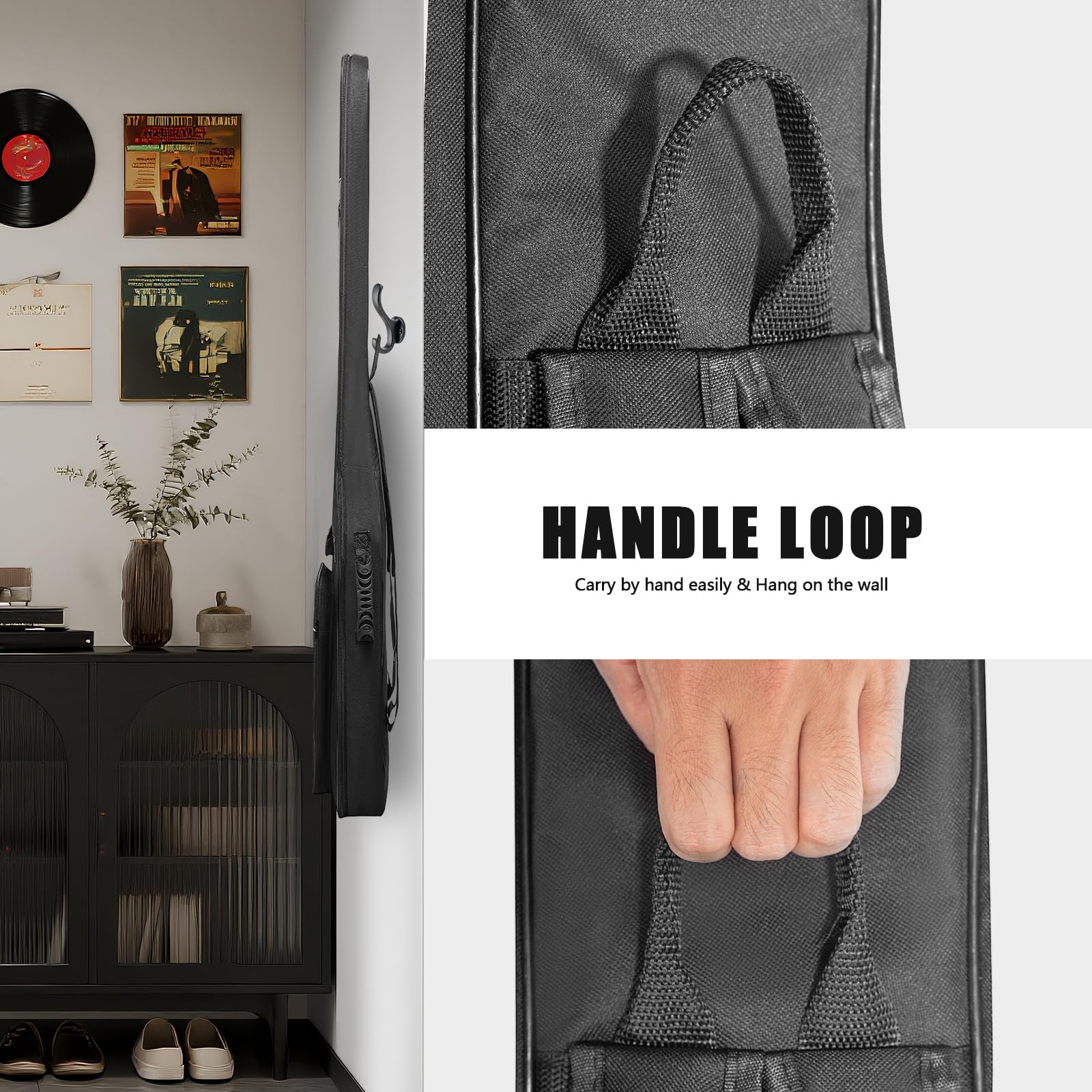 LETSROCK Funda para bajo y bajo, Mochila Acolchada Gruesa, Bolsa Suave para bajo eléctrico, Doble Correa de Hombro Ajustable y Correa para el Cuello